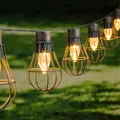 HI LED-Lichterkette LED Solar Lichterkette mit 10 Lampen Gesamtlänge: ca. 3,8m