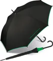 United Colors of Benetton Stockregenschirm großer Regenschirm mit Auf-Automatik und Logo, einfarbig mit Kontrastfarben am Schirmrand