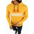"Herren Pullover Kapuzenpullover \"No Comment\" Pulli Kapzuensweatshirt Premium Hoodie Baumwolle L Gelb"