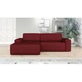 Ecksofa TOTI mit Schlaffunktion. Farbe: Rotwein 9. - Rot