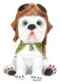 Figuren Shop GmbH Tierfigur Bulldogge Figur – Hunde Pilot Dekofigur Statue Sammlerfigur 15 cm