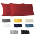 Kissenbezug 40 x 80 (Set mit 2) - 100% Jersey Baumwolle 150 g/qm Kissenbezüge -Rot - Für Kissen 40 x 80 cm - Kissenhülle - Kissenbezug - Resistent und Hypoallergen - Dreamzie
