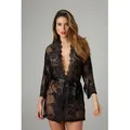 CHRISTINE LE DUC Negligé Spitzen-Kimono Graceful schwarz 2XL/3XL