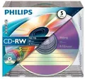 Philips - 5 x CD-RW - 700MB (80 Min) 4x - 12x - Slim Jewel Case (CW7D2CC05/00)