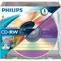 Philips 1x5 CD-RW 80Min 700MB 4-12x SL Colour (5x) (CW7D2CC05/00)