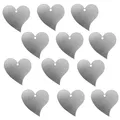 Rostikal Herzanhänger aus Metall 5cm – 12er Set Herzen zum Selbstgestalten - Vielseitige Deko für Hochzeit, Fenster, Tür & Garten, Ideal zum Basteln & Bemalen