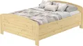 Seniorenbett extra hoch 140x200 Doppelbett Holzbett Massivholz Kiefer Zubehör wählbar V-60.44-14ohne Zubehör