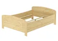 ERST-HOLZ Massivholzbett Seniorenbett Doppelbett Hoher Sitz Massiv Kiefer 140 x 200 ohne Rost, Kiefer farblos lackiert