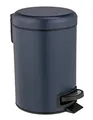 WENKO Treteimer Leman, 3 Liter, mit herausnehmbarem Einsatz, aus lackiertem Stahl, 17 x 25 x 22,5 cm, Dunkelblau matt