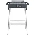 SEVERIN Style Evo Elektrogrill mit Standuntergestell und Ablagerost, Standgrill mit schnellem Grillstart bis 350 °C, Balkon Grill mit optimaler Hitzeverteilung, Schwarz, PG 8124