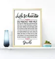 Close Up Beste Schwester - Danke Zitate Poster - Deko Geschenk zum Geburtstag, Weihnachten, jeden Tag - 30 x 40 cm, Premium Qualität - mit Kieferrahmen