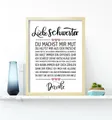 Close Up Poster Liebe Schwester gerahmter Kunstdruck kieferfarben