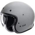 Motorrad Helm M - HJC V31 Solid Retro Jethelm mit Sonnenblende grau