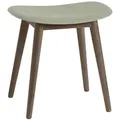 Muuto Fiber Stool, wood base, dusty green / dunkelbraun gebeizt