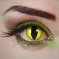 Gelbe Katzenaugen Kontaktlinsen Halloween Farbige Motivlinsen Karneval Fasching