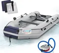 ArtSport Schlauchboot 3,80 m für 6 Personen mit 2 Sitzbänke & Aluboden – Paddelboot mit Paddel, Pumpe, Tasche & Reparaturset – Angelboot aufblasbar
