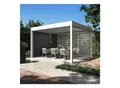 Sichtschutzelement für Pergola Pavillon mit Lamellen Dach Oasis weiß