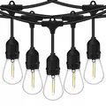 Lumiled Lichterkette Außen 10 Meter mit 10 E27 LED 1W Glühbirne ST45 Warmweiß 2700K 230V Birnen für Garten Biergarten Party Hochzeit Dekoration Terrasse Weihnachten verlängerbar mit Strom