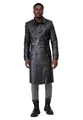RICANO Herren Leder-Trenchcoat „Domenico“ – Klassischer Trenchcoat aus feinstem Lamm Nappa Leder mit Schnallengürtel (DE/NL/SE/PL, Alphanumerisch, M, Regular, Regular, Schwarz)