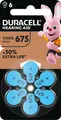 Duracell Batterie Zinc Air, 675, 1.4V Easy Tab, Retail Blister (6-Pack) Hörgerätebatterie