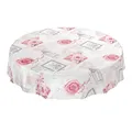 Tischdecke Wachstuchtischdecke Wachstuch Wachstischdecke pflegeleicht abwaschbar Rosen Landhaus Antik Grau Rund 140cm, Schnittkante