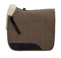 Engel Reitsport | SCHABRA1-D-CAM-MED | Schabracke | Steppstoff | Lammfell im Sattelbereich | Half Lined | Fellkranz vorne | Dressur | Stoff Camel Fell med.