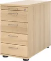 HAMMERBACHER Container Standcontainer 80cm 4 Schub Schloss Bügelgriff Eiche