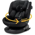 Osann Eno360 2 i-Size , drehbarer Kindersitz 40-150 cm, Reboarder mit Isofix und Top-Tether – All Black - Schwarz