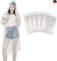 LEBEXY Regenponcho Regencape Einmal Einweg, Transparent, 5er Pack