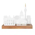 Räder Lichtobjekt Stadtsilhouette Berlin Teelichthalter Porzellan Akazienholz