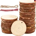 40 Stück Holzscheiben 7-8 cm,Rund Holzscheiben zum Basteln mit zwei