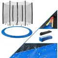 Arebos Trampolinnetz + Randabdeckung 244, 305, 366, 396, 430, 460 und 490 cm (Set, Randabdeckung + Netz 305 cm) blau 305 cm