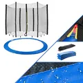 Arebos Trampolin Randabdeckung und Netz | Ersatznetz | Sicherheitsnetz | Gartentrampolin Trampolinnetz | Randabdeckung UV-beständig & wasserabweisend | 305 cm Netz für 6 Stangen