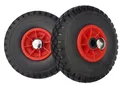 2 x PU Rad+Befestigung pannensicher Ersatzrad Bollerwagen Sackkarre 260x85 25mm