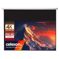 celexon Economy Rollo-Leinwand 90" | 200x113 cm 16:9 | manuell ausziehbare 4K, Full-HD Beamerleinwand für Projektionen im Heimkino & Büro | Wand- & Deckenmontage/zum Aufhängen