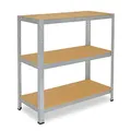 shelfplaza Home 115x120x30 cm Schwerlastregal in verzinkt mit 3 Böden und 175 kg Traglast pro Boden