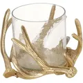POSIWIO Windlicht "Geweih" in Gold - (H)11 x Ø 16 cm