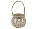 Posiwio Windlicht Makramee Glas Deko Hängedeko Glastopf Ø16cm H29cm Blumenampel