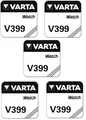 5x VARTA V399 Uhren-Batterie Knopfzelle SR57 SR927 AG7 Uhrenbatterie/Silberoxid