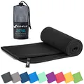 Fit-Flip Mikrofaser Handtuch - kompakte Microfaser Handtücher - ideal als Sporthandtuch, Reisehandtuch, Strandtuch - schnelltrocknend und leicht - Badetuch groß (1x 40x80cm, Schwarz)