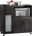 SoBuy FSB78-SCH Servierwagen Sideboard Küchenwagen Mikrowellenschrank Küchenschrank Rollwagen