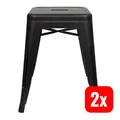 hjh OFFICE Hocker Sitz VANTAGGIO Metall Bistrohocker schwarz matt 2 STÜCK
