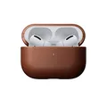 NOMAD Modern Leather Case für Airpods Pro | Robuste Schutzhülle aus Polycarbonat und Echtleder | Gummierte TPE-Bumper | Airpods Pro 2 | EnglishTan