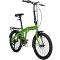Bergsteiger Windsor 20 Zoll Faltrad, Klapprad, Shimano 6 Gang-Schaltung, LED Batterie-Licht, Quick-Fold-System, Klappfahrrad - Grün