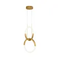 LED Hängelampe Metall Gold Esstisch 2-flammig B:34 cm 3000 K Pendelleuchte Küche