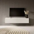 Selsey TV-Lowboard Veldio, Weiß, mit gefräster Front, 140 cm breit