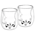 GRÄWE Doppelwandige-Thermogläser, 190ml, 2er Set, Motiv Katze