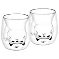 GRÄWE Doppelwandige-Thermogläser, 190ml, 2er Set, Motiv Katze