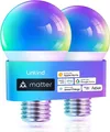 Linkind Matter Smart RGBTW Glühbirne E27 Lampe Alexa 2.4GHz WiFi 2 Stück