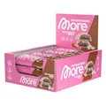 MORE Protein Satisbites, 12er Box Proteinriegel, 12 x 2 x 25 g, White Hazelnut Nougat, bis zu 16 g Protein pro Portion, ohne Zuckerzusatz, made in Germany